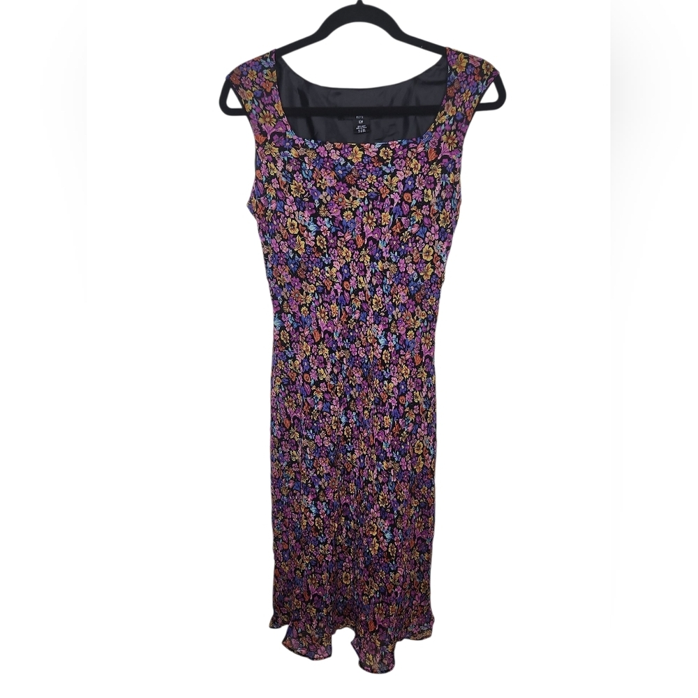 Jones New York Women's Multicolor Sleeveless Sheath Midi Dress Size 12P